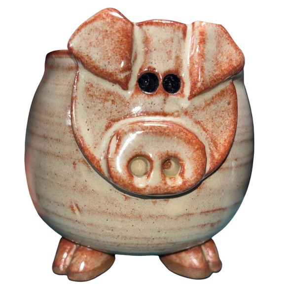 Mudworks USA Other - Mudworks USA Pig Coffee‎ Mug Tan Brown 3D Face Footed Studio Pottery